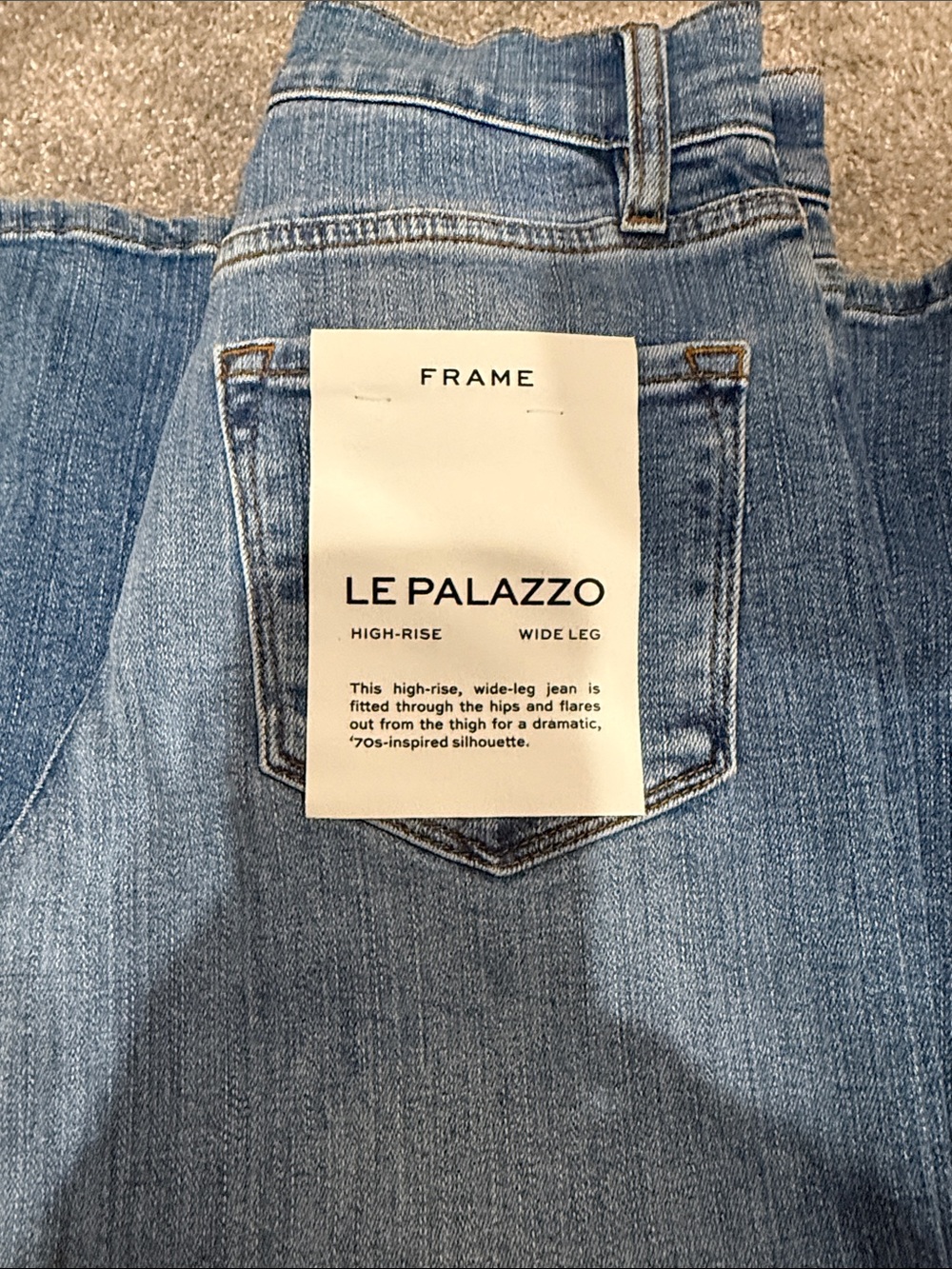 Frame Denim Le Palazzo Wide-Leg Jeans in Light Blue Denim
